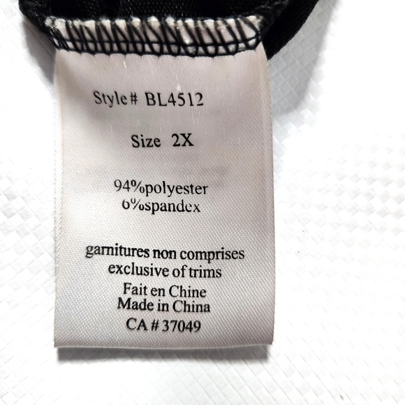 plus Size Claire France sparkle Sequined Sheer Top - Picture 6 of 8